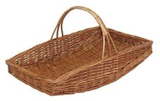 Oblong Wicker Willow Garden Trug Basket Strong Brown Large