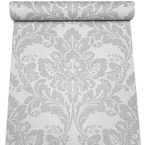 Grey floral damask wallpaper - floral,