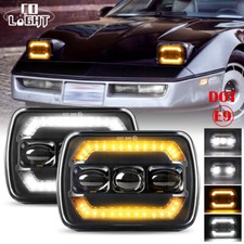 Pair 7x6" 5X7" LED Headlights Hi/Low Sealed Beam DRL For Toyota MR2 1985-1995