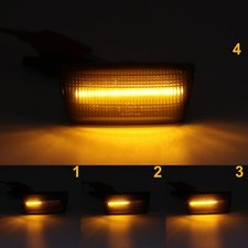 LED Dynamic Sequential black side repeaters indicators For Vauxhall Corsa D E