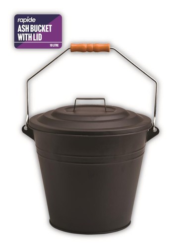 10l metal black - ash, bucket