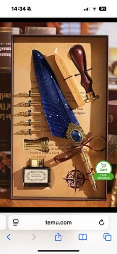 Blue quill pen - blue,