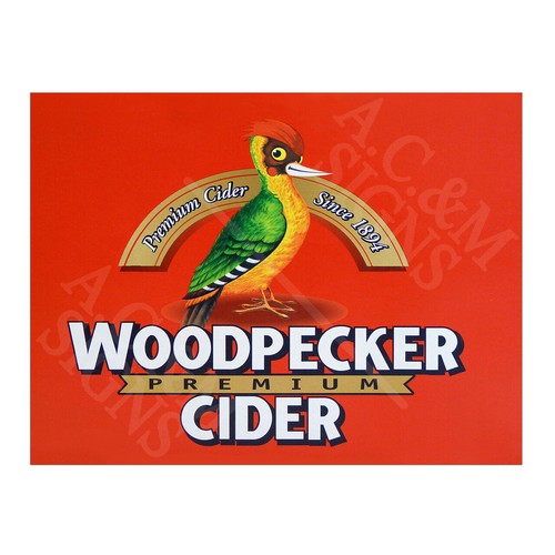 Woodpecker cider metal - woodpecker, sign