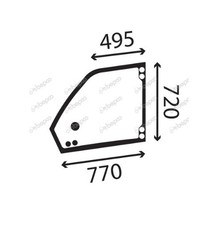 For Merlo Telehandler Cab Glass UPPER DOOR WINDOW LEFT - FLAT - NON-TINTED MF TF