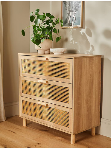 Natural brown rattan drawer - natural, 3