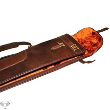 John Freya Dynamic Cow Hide Leather Shotgun Slip With Flap & Zip Vintage D Brown