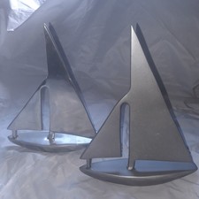 Pair Of Nauticalia Metal Yachts  10 X8x2 N Half Inches