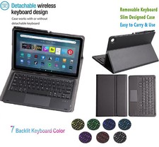 Backlit TouchPad Detachable Keyboard+Case Cover for Amazon Fire Max 11" Tablet