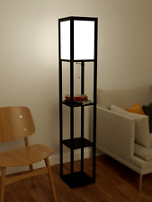 Wooden Floor Lamp with Storage