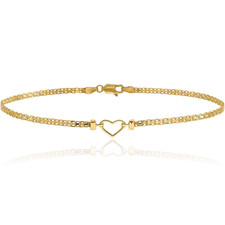 14K Solid Yellow Gold Heart
