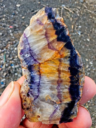 Blue john fluorite raw crystal - blue,