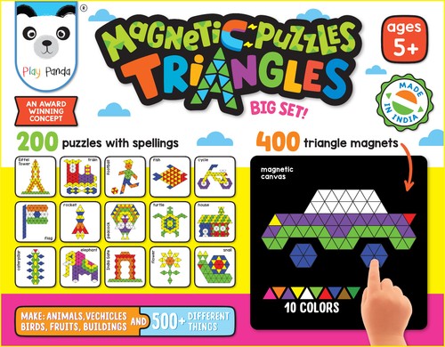 Magnetic puzzle triangles toy - triangles,