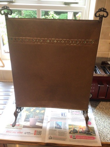 Antique copper fire screen - antique,