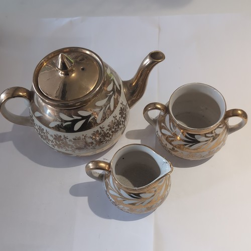 Gold white ceramic 3pc - gold,