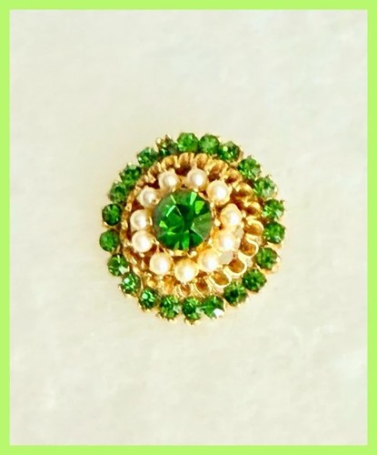 1960s vintage green - vintage, rhinestone
