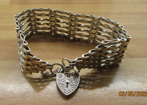 Silver bar gate bracelet - bar,
