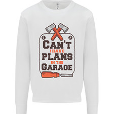 Plans In the Garage Carpentry DIY Tradesman Kids Sweatshirt Jumper