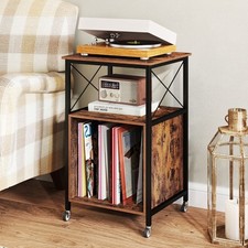Mid-Century Side Table Record Player Stand Turntable Stand-Brown