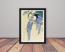 Swallows and Wisteria by Ohara Koson  Framed Japanese Botanical Art Poster Print