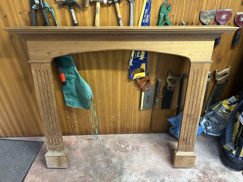 Pine fire surround with - with, mantel