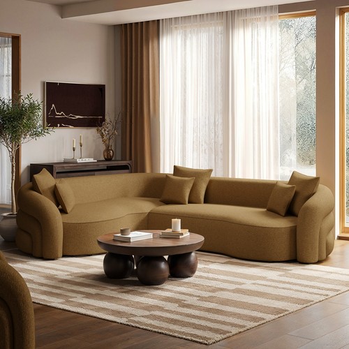 Caramel brown chenille - caramel, left