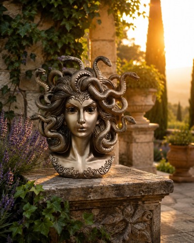 Medusa bust sculpture gothic - medusa,