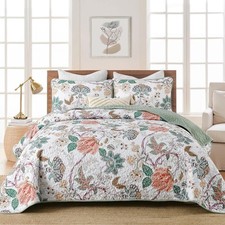 3 PCS Luxury Bohemia Quilted Bedspread Throws Bedding Set Pillowcases King Size