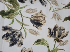 Laura Ashley Gosford Charcoal Sage Green Fabric Remnant L 1.50 x W 1.40 Metres