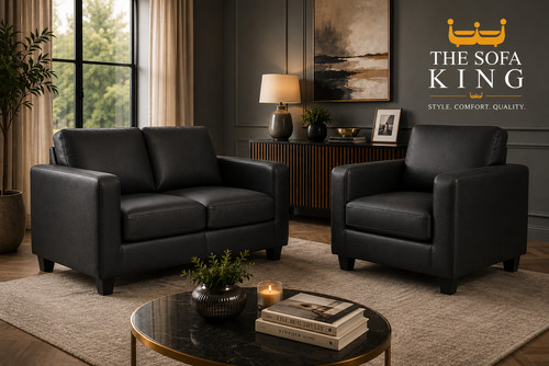 Black faux leather - faux, sofas
