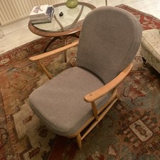 Ercol 203 Windsor Lounge Armchair Mid-Century - Great Condition - Grey Gray Elm