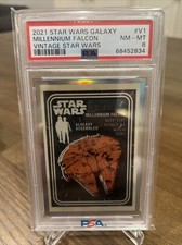 MILLENIUM FALCON 2021 TOPPS STAR WARS GALAXY VINTAGE Refractor PSA 8