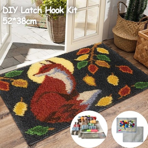 52x38cm fox diy latch hook - fox, rug