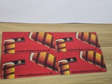 Stella Artois Lager Beer Breweriana Bar Mat Runner Bundle X4 Stellascreen. Red.