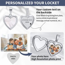 Women Custom Photo Name Heart