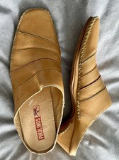 Pikolinos Tan Leather Slip On Western Style Mules / Shoes  - 41 / 7.5