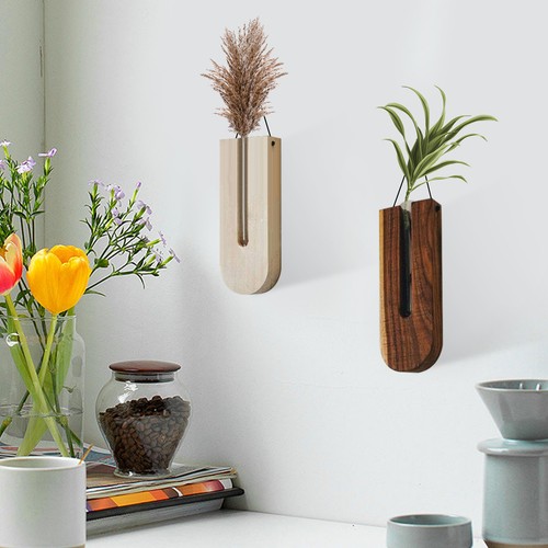 Wooden wall vase - vase, modern