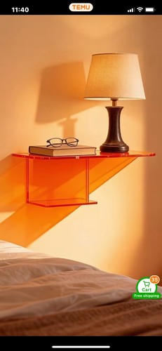 Wall mounted acrylic bedside - mounted,