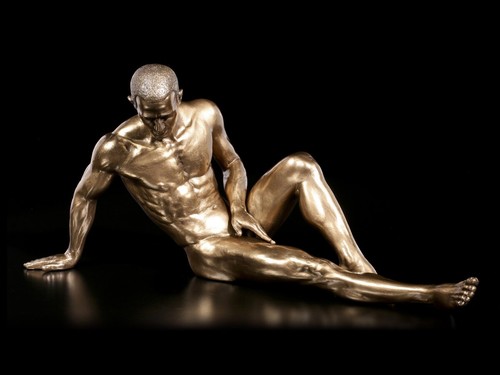 Male nude figure sitting - male,