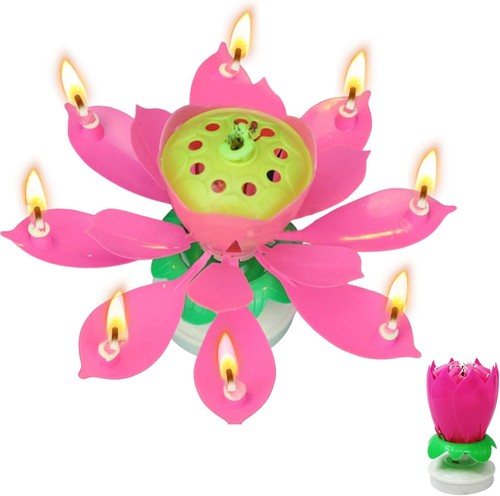 Musical birthday candle - birthday, pink