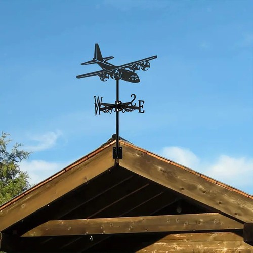 Black airplane weathervane - airplane,