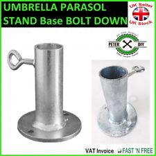 UMBRELLA PARASOL STAND Base BOLT DOWN Holder Galvanised 39x107mm