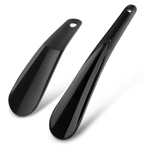 Black plastic shoe string - shoe,
