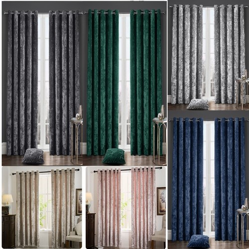 Crushed velvet curtains luxury - crushed,