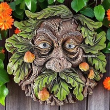 Enchanted Green Man Tree Spirit Garden Ornament Wall Plaque Home Lawn Patio Deco
