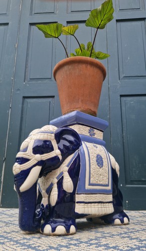 Vintage ceramic elephant plant - elephant,