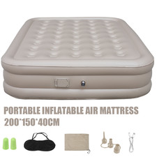 King Air Bed Inflatable Camping Air Mattress, Built-in Electric Pump High Raised