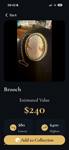 Oval cameo brooch pin - brooch,