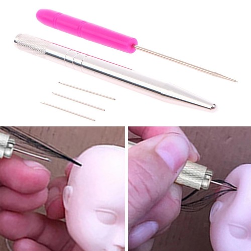 Diy doll hair needle - hair,