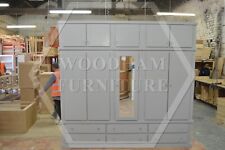 HANDMADE AYLESBURY 5 DOOR 6 DRAWER WARDROBE WITH TOPBOX IN GREY (NOT FLATPACKED)