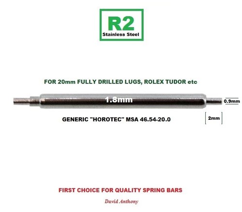 8mm watch spring bars - 1.8mm, for